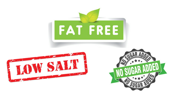 fat free low salt no sugar added labels