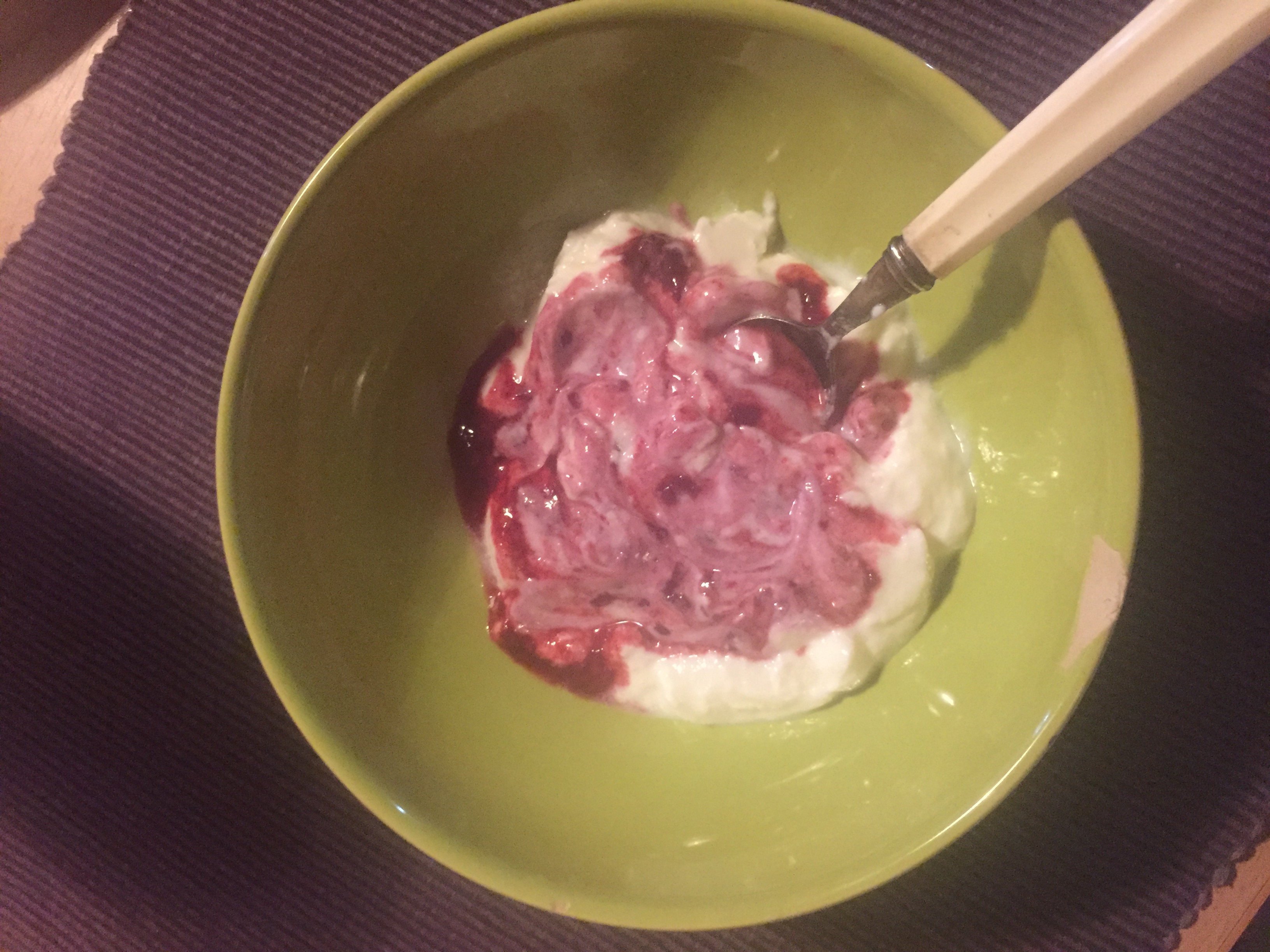 low fat yoghurt with homemade coulis