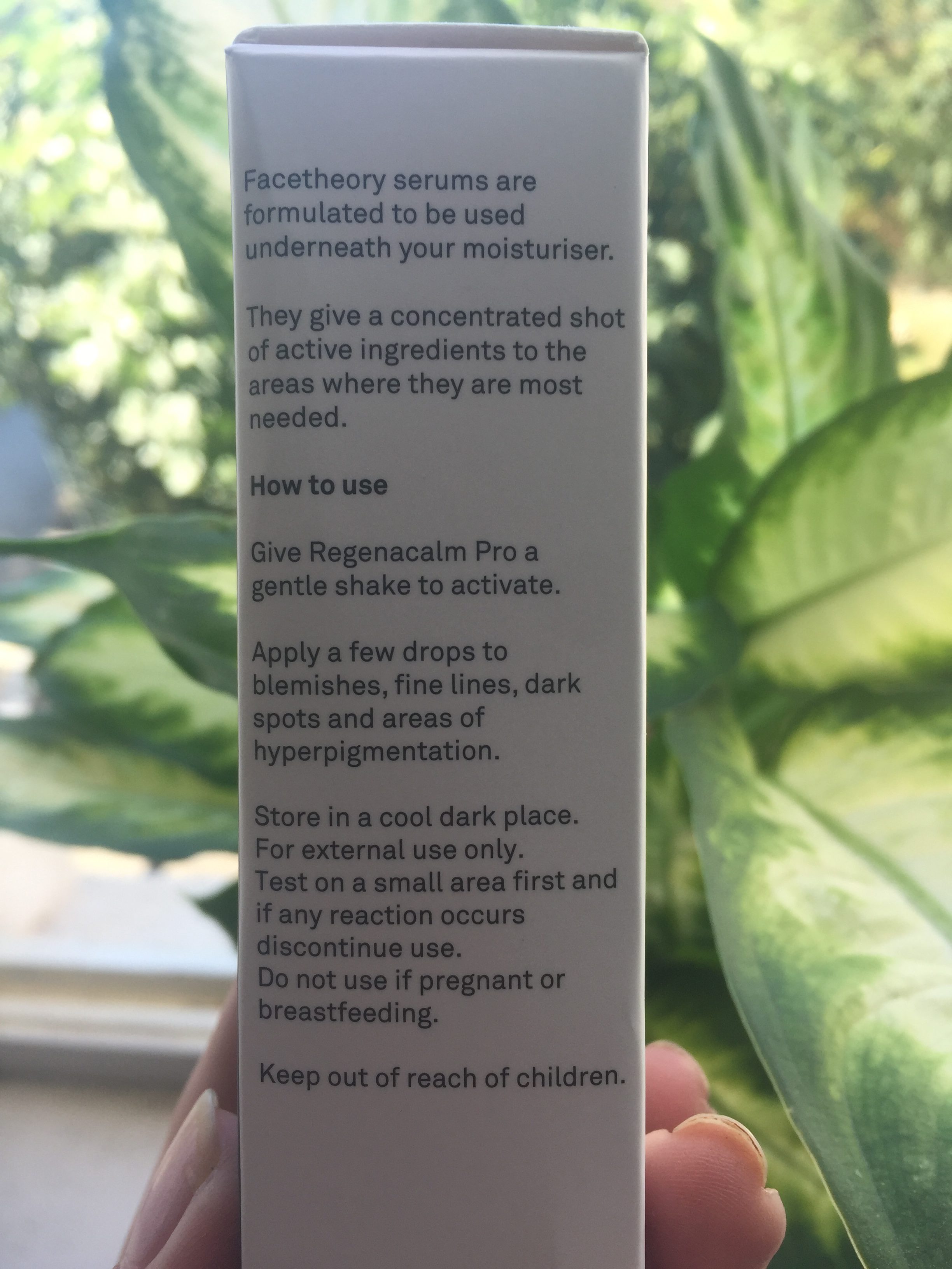 Label instructions on Regenacalm box