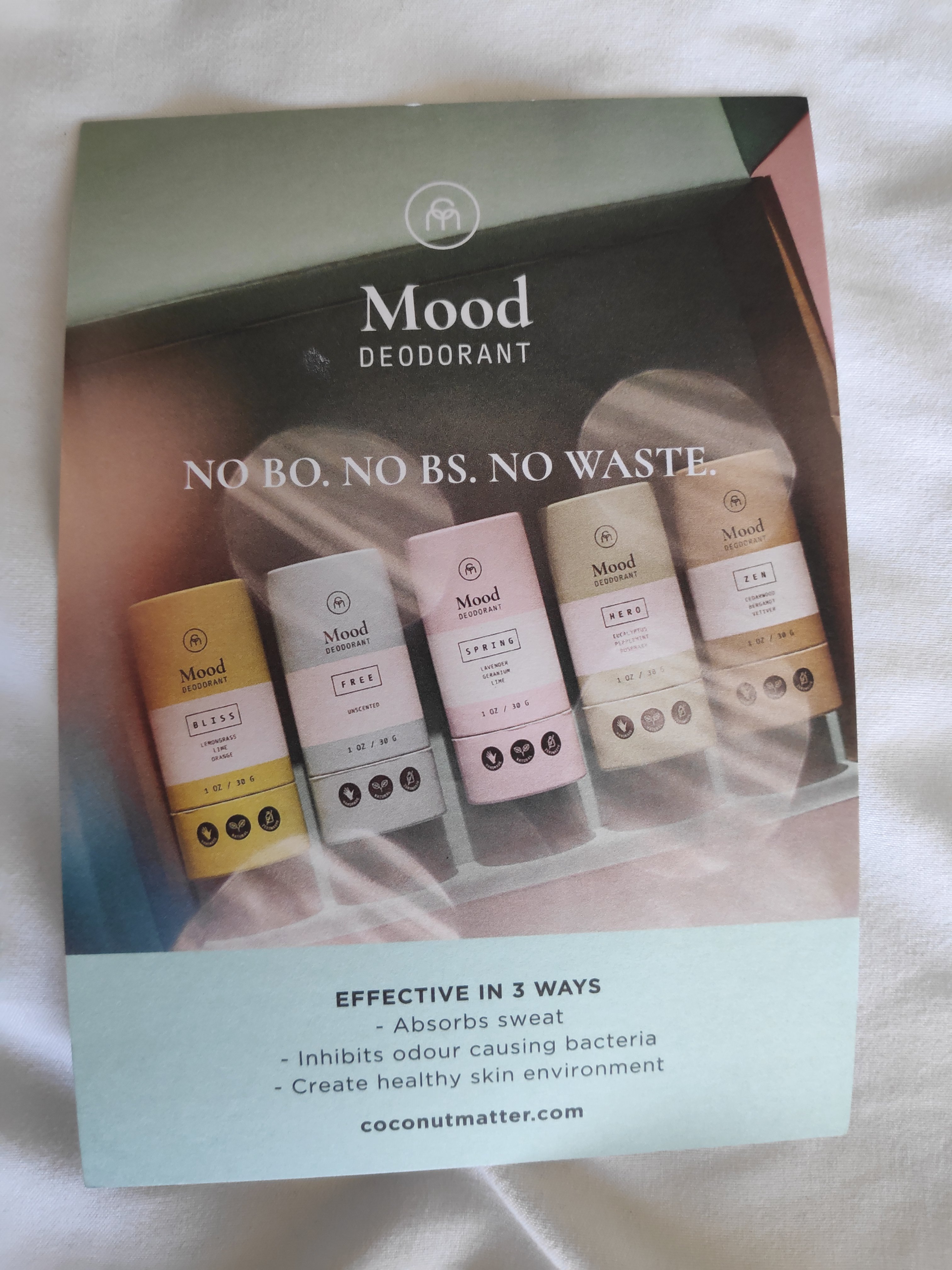 coconut matter natural deodorant flyer